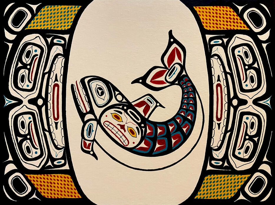 Tlingit Whale, Acrylic, 2021