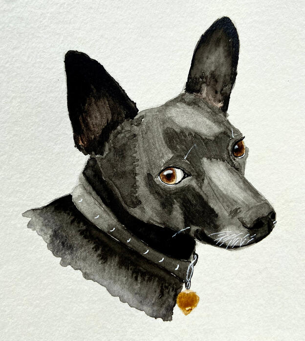 Grim, Watercolor, 2019