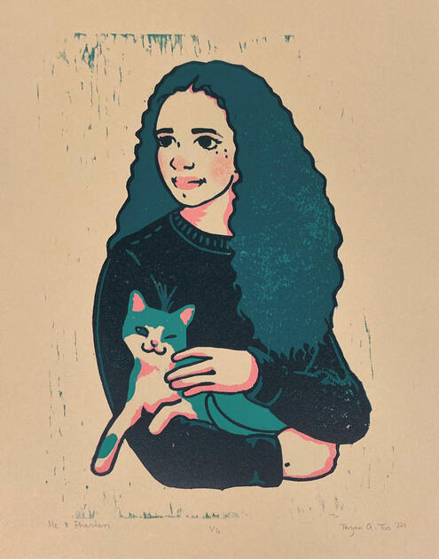 Me & Phantom, Relief, 2021, 14x11"