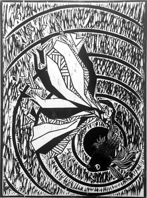 Sentoki, Relief, 2018, 14x11"