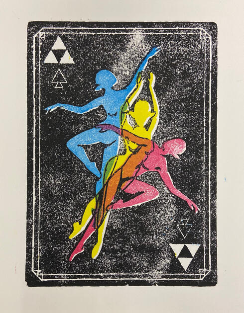 Ace of Spades, Relief, 2021, 9x7"