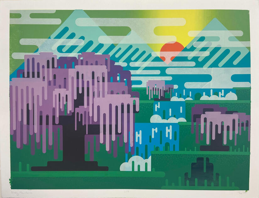 Misty Mountains, Screen print, 2023